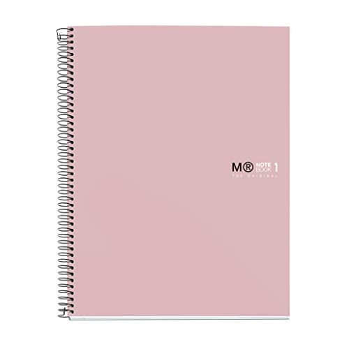 Miquelrius - Notizbuch A5 (148 x 210 mm), Notebook The Original Colours, 80 Blatt 90 g/m² und 1 Farbstreifen, Raster 5 mm, 2-Loch-Stanzung, Hardcover, Farbe Sand von Miquelrius