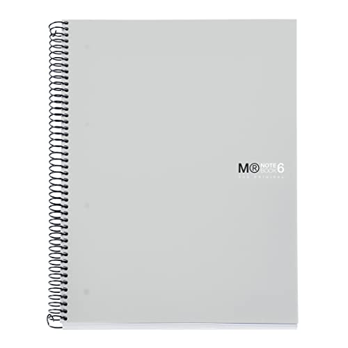 Miquelrius - Notizbuch The Original, 6 Farbstreifen, A4, 150 5 mm Rasterblätter, 70 g mikroperforiertes Papier, 4 Löcher, undurchsichtiger Polypropylen-Einband, graue Farbe Miquelrius - Notizbuch The Original, 6 Farbstreifen, A4, 150 5 mm Rasterblätter, 70 g mikroperforiertes Papier, 4 Löcher, undurchsichtiger Polypropylen-Einband, graue Farbe von Miquelrius