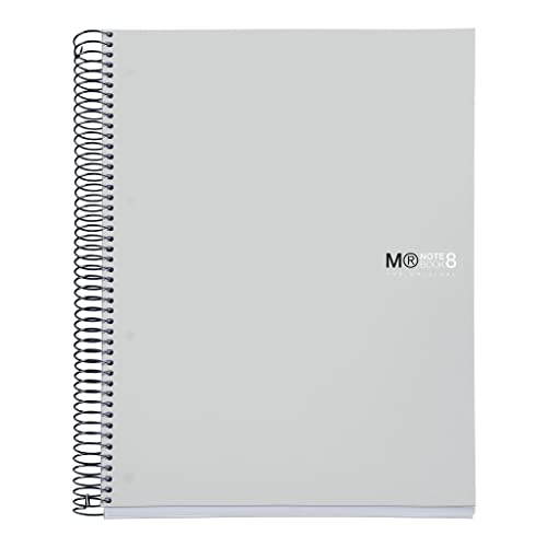 Miquelrius - Notizbuch The Original, A4 Größe 210 x 297 mm, 200 Blatt à 70 g/m² und 8 Farbstreifen, 5 mm Raster, liniert, 4 Löcher, Polypropylen-Einband, graue Farbe Miquelrius - Notizbuch The Original, A4 Größe 210 x 297 mm, 200 Blatt à 70 g/m² und 8 Farbstreifen, 5 mm Raster, liniert, 4 Löcher, Polypropylen-Einband, graue Farbe von Miquelrius
