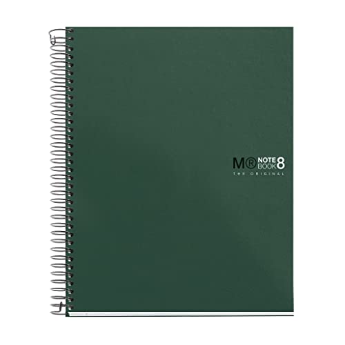 Miquelrius - Notizbücher A5 The Original Notebook, 8 farbige Streifen, Polypropylen-Einband, Format A5 (148 x 210 mm), 2-Loch-Lochung, 200 Blatt mit 70 g/m², Horizontale Streifen 7 mm, Grau von Miquelrius