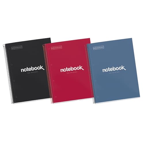 Miquelrius - Pack 3 Notizbücher A4 Emotions, 80 Blatt 90 g/m², Raster 5 x 5 mm, 1 Farbstreifen, Mikroperforierte Spiralbindung, Extra Hardcover, 4-Loch-Stanzung, Intensive Farben Miquelrius - Pack 3 Notizbücher A4 Emotions, 80 Blatt 90 g/m², Raster 5 x 5 mm, 1 Farbstreifen, Mikroperforierte Spiralbindung, Extra Hardcover, 4-Loch-Stanzung, Intensive Farben von Miquelrius