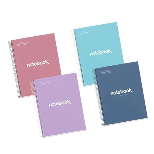 Miquelrius - Packung mit 4 A4 Notizbüchern, Emotions Notizbuch, 160 Blatt 90 g/m², Gitternotizbuch, Notizbücher mit Hart- und Spiraleinband, 4 Löcher zum Abheften, Ideal für den Schulanfang Miquelrius - Packung mit 4 A4 Notizbüchern, Emotions Notizbuch, 160 Blatt 90 g/m², Gitternotizbuch, Notizbücher mit Hart- und Spiraleinband, 4 Löcher zum Abheften, Ideal für den Schulanfang von Miquelrius