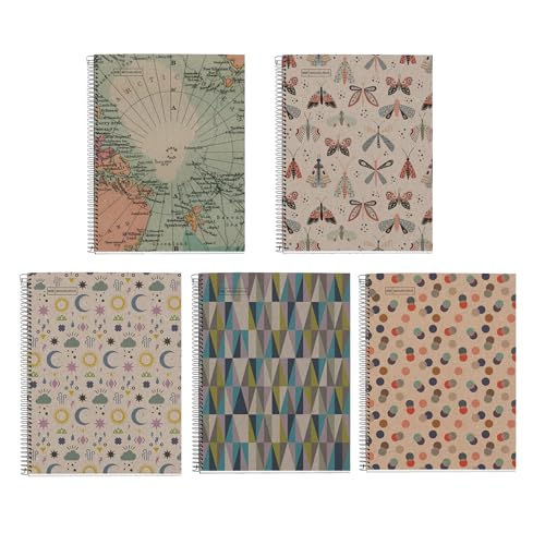 Miquelrius - Packung mit 5 A4 Notizbüchern, Recyceltes Notizbuch mit 80 Blatt, 100% Recyclingpapier von 80 g/m², Gitternotizbuch, Hart- und Spiraleinband, 4 Löcher, Ideal für den Schulanfang von Miquelrius