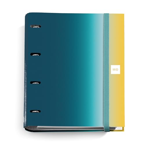 Miquelrius - Ringbuch A4, Ringbuch mit 4 Ringen + 100 Blatt 90 g/m² kariert 5 mm kariert, Gummizugverschluss, Kollektion Aurora Iceland Miquelrius - Ringbuch A4, Ringbuch mit 4 Ringen + 100 Blatt 90 g/m² kariert 5 mm kariert, Gummizugverschluss, Kollektion Aurora Iceland von Miquelrius