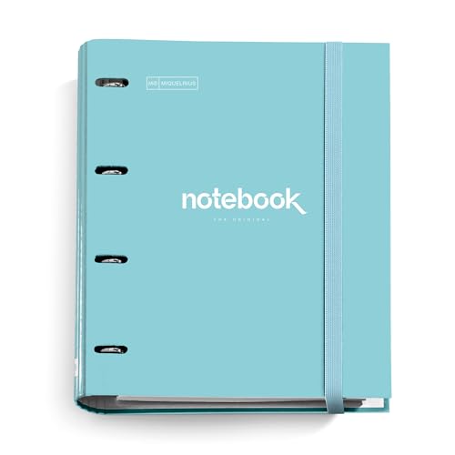 Miquelrius - Ringbuch Notebook, Ordner mit 4 Ringen, mit 100 karierten Blättern, Ordner mit Gummizug, Farbe Himmelblau Miquelrius - Ringbuch Notebook, Ordner mit 4 Ringen, mit 100 karierten Blättern, Ordner mit Gummizug, Farbe Himmelblau von Miquelrius