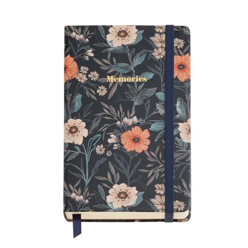 Miquelrius - Schönes Notizbuch (90 x 140 mm), Notizblock mit 100 glatten 100 g/m² Blättern, elfenbeinfarbenes Aquarellpapier, Hardcover, Rücktasche, elastischer Verschluss, Bloom von Miquelrius