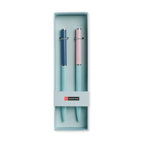 Miquelrius - Set mit 2 blauen Kugelschreibern, optimal für Schulbedarf, Spitze 0,7 mm, Büromaterial, schönes Schreibwaren, Drehkugelschreiber, Rosa/Blau Miquelrius - Set mit 2 blauen Kugelschreibern, optimal für Schulbedarf, Spitze 0,7 mm, Büromaterial, schönes Schreibwaren, Drehkugelschreiber, Rosa/Blau von Miquelrius