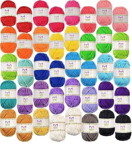 Standard Garnknäuel Packung - 40 Acryl Garn Stränge – Erlesene Farben – Perfekt für jedes Häkel- und Strickprojekt Standard Garnknäuel Packung - 40 Acryl Garn Stränge – Erlesene Farben – Perfekt für jedes Häkel- und Strickprojekt von Mira Handcrafts