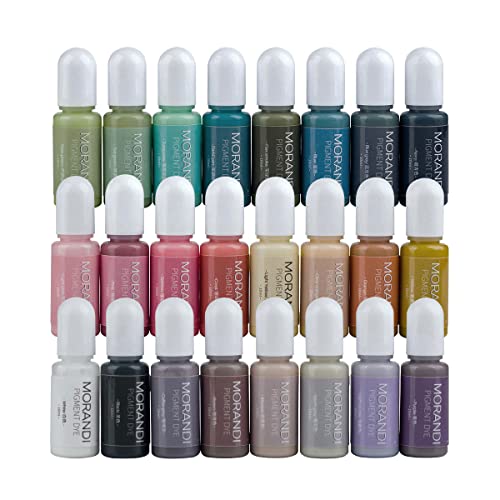 Miraclekoo Undurchsichtiges Epoxidharz-Pigment, flüssig, 24 Morandi-Pastellfarben, UV-Harz-Farbstoff von Miraclekoo