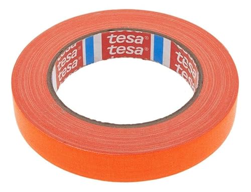 Tesa 4671 Neon-Klebeband, Gaffer, beschichtetes Gewebe, bunt, Polyethylen, dick, für den Innen- und Außenbereich, stark haftend, für Kunst und Shows, Schilder, 19 mm x 25 m (Neonorange) von MiragesDesOndes
