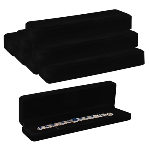 Mirrline Schmuck-Geschenkboxen-Set aus Samt, schwarz, mit Anhänger, für Hochzeit, Verlobung, Geburtstag, Jahrestag, Kettenbox, 8 Stück Mirrline Schmuck-Geschenkboxen-Set aus Samt, schwarz, mit Anhänger, für Hochzeit, Verlobung, Geburtstag, Jahrestag, Kettenbox, 8 Stück von Mirrline