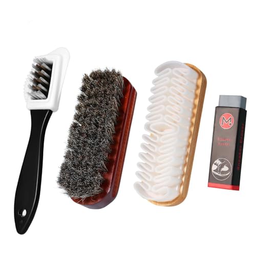 Wildlederbürste für Schuhe Set, 4 Stück Wildlederbürste Schuhbürste Vielseitig Einsetzbare Raulederbürste Schuhpolierbürsten mit Radiergummi Wildleder Pflege für Nubuk, Wildleder und Veloursleder Wildlederbürste für Schuhe Set, 4 Stück Wildlederbürste Schuhbürste Vielseitig Einsetzbare Raulederbürste Schuhpolierbürsten mit Radiergummi Wildleder Pflege für Nubuk, Wildleder und Veloursleder von Mirrwin