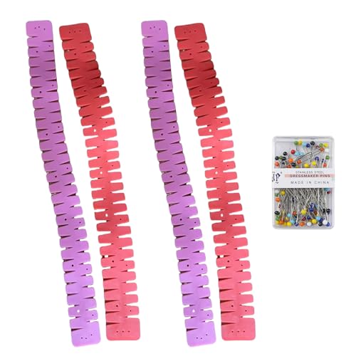 2-teiliges flexibles Silikon-Saum-Set für nahtlose Nähprojekte, Lineal mit rutschfestem Messloch, gebogene Kanten, Nähhilfe mit präzisen Löchern von Mirweon