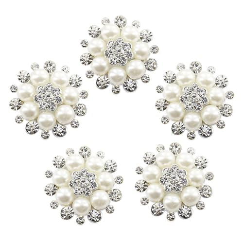 5 Stück Blumenknöpfe Strass Knöpfe Künstliche Perlen Knopf für Schmuckherstellung Kleidung Tasche Schuhe Hochzeitskleid 5 Stück Blumenknöpfe Strass Knöpfe Künstliche Perlen Knopf für Schmuckherstellung Kleidung Tasche Schuhe Hochzeitskleid von Mirweon
