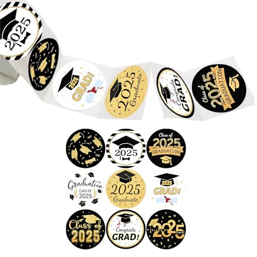 500 Stück Aufkleber zum Schulabschluss, 3,8 cm, selbstklebendes Verpackungsetikett für Siegel, Umschläge, Verpackungen, Partyzubehör von Mirweon