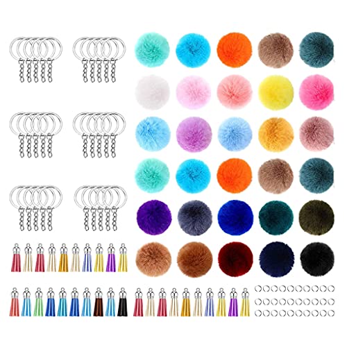 Bunte Pompons mit 30 Schlüsselanhängern und Quasten für Hüte, Schuhe, Taschen, Zubehör, Schlüsselanhänger mit 30 Stück Bunte Pompons mit 30 Schlüsselanhängern und Quasten für Hüte, Schuhe, Taschen, Zubehör, Schlüsselanhänger mit 30 Stück von Mirweon