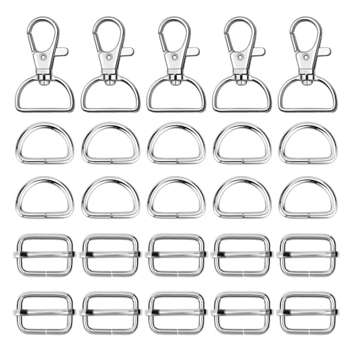 Metall-Schlüsselanhänger-Haken, D-Ringe und Schiebeschnallen für Handtasche, Geldbörse, Hardware, Handwerk, Schlüsselband, Geldbörse, Taschenriemen von Mirweon