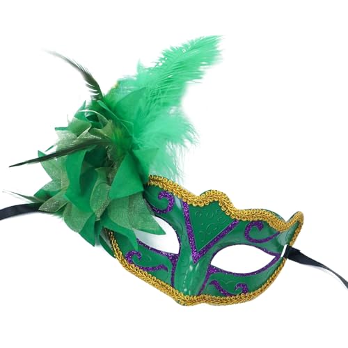 Mirweon Damen Maskenball Brille Feder Blumendekoration von Mirweon