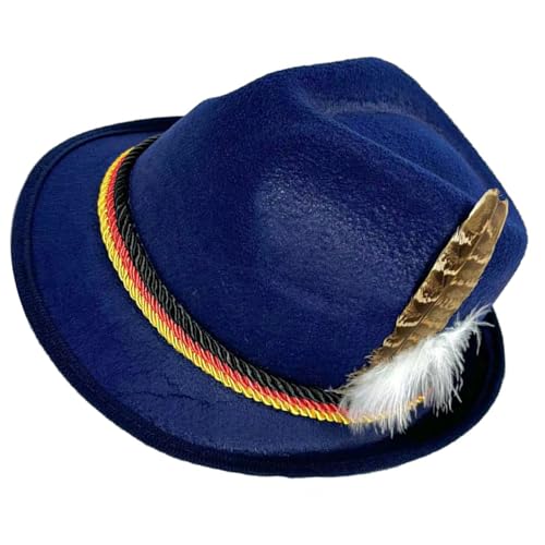 Mirweon Deutsches Bierfest Homburg Hut Bequeme Kopfbedeckung mit verstellbarer Passform für Partybegeisterte von Mirweon