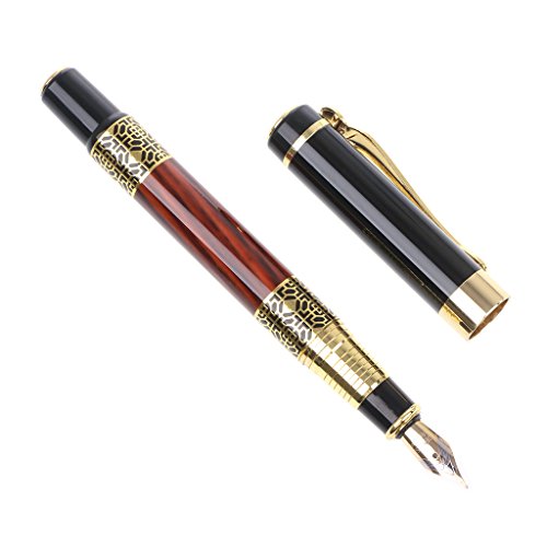 Mirweon Füllfederhalter aus rotem Holz mit geschnitzter Blumenfeder, 0,5 mm Mirweon Füllfederhalter aus rotem Holz mit geschnitzter Blumenfeder, 0,5 mm von Mirweon