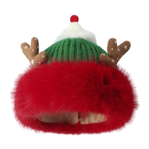 Mirweon InsStyle Weihnachtsmütze für Mädchen, spitz, mit Geweih, Outdoor-Aktivität, Totenkopf-Hut, festliche Kopfbedeckung von Mirweon