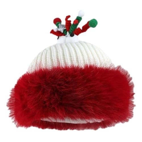 Mirweon InsStyle Weihnachtsmütze für Mädchen, spitz, mit Geweih, Outdoor-Aktivität, Totenkopf-Hut, festliche Kopfbedeckung von Mirweon