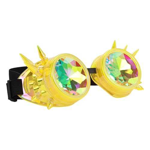 Mirweon Kaleidoskop-Brille, Raves Psychedelika, Sterevunk-Brille, Brille mit Regenbogenprismen, Beugungskristalllinse Mirweon Kaleidoskop-Brille, Raves Psychedelika, Sterevunk-Brille, Brille mit Regenbogenprismen, Beugungskristalllinse von Mirweon