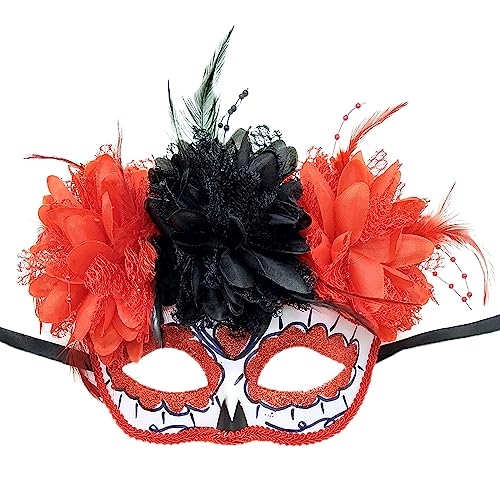 Mirweon Maskerade Party Tanzkostüm Halloween Halbes Gesicht Dekorationen Halloween Festival Karneval von Mirweon