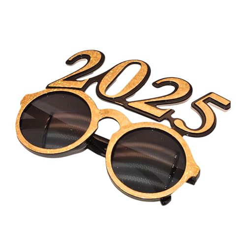 Mirweon Neujahrsbrille Karneval 2025 Brille Foto Requisiten Glitzernde Dekorationen Neujahr Teenager Erwachsene von Mirweon