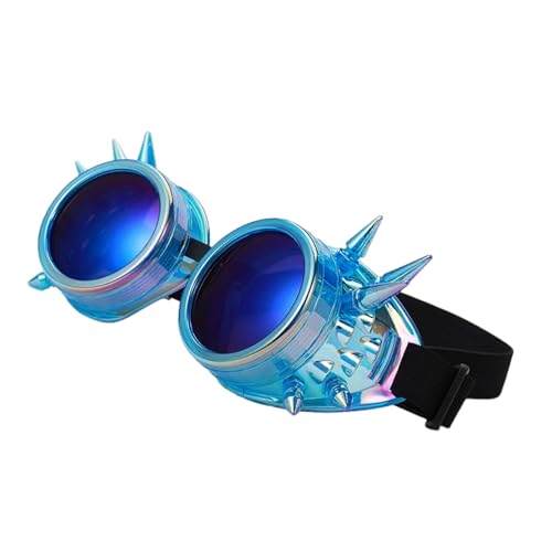 Mirweon Punk-Nieten, Punk-Brille, fluoreszierende Farbe, verstellbare Passform, Brille für Cosplay, Kostüm, Zubehör, Steampunk-Brille, Unisex-Passform Mirweon Punk-Nieten, Punk-Brille, fluoreszierende Farbe, verstellbare Passform, Brille für Cosplay, Kostüm, Zubehör, Steampunk-Brille, Unisex-Passform von Mirweon