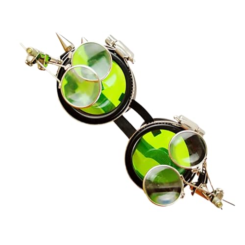 Mirweon Steampunks Brille Retro Steampunks Brille Halloween Cosplay Brille Steampunks Kostüm Zubehör für Mottoparty von Mirweon