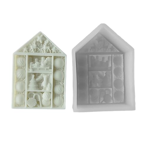 Silikonform Epoxidharz-Formen, Silikon-Seifenformen, Silikon für die Herstellung von Weihnachtskugeln, Haus, Epoxidharz, Hausform Silikonform Epoxidharz-Formen, Silikon-Seifenformen, Silikon für die Herstellung von Weihnachtskugeln, Haus, Epoxidharz, Hausform von Mirweon