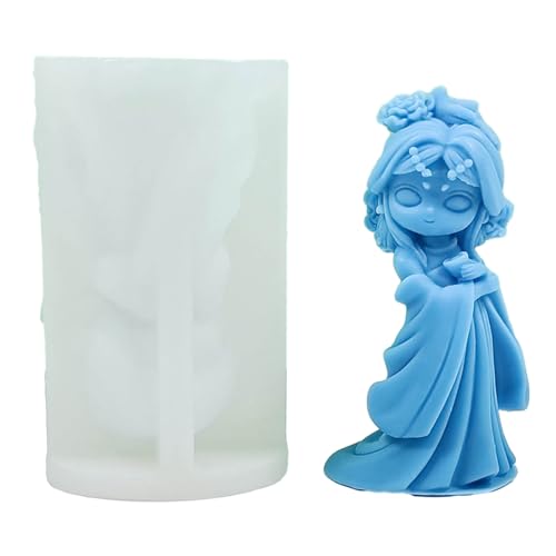 Silikonform für alte Puppen, 3D-Mädchen, Gips, Seife, Harz, Schokolade, Kuchen, Backwerkzeug, Heimdekoration von Mirweon