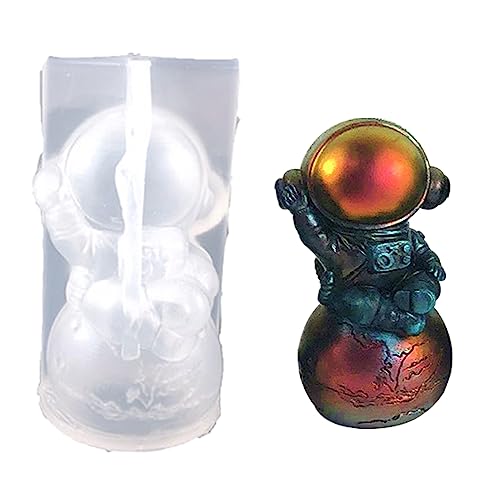 Silikonform mit 3D-Kristall-Astronauten-Ornament, geeignet für Epoxidharz, Schmuckherstellung, Heimdekoration von Mirweon