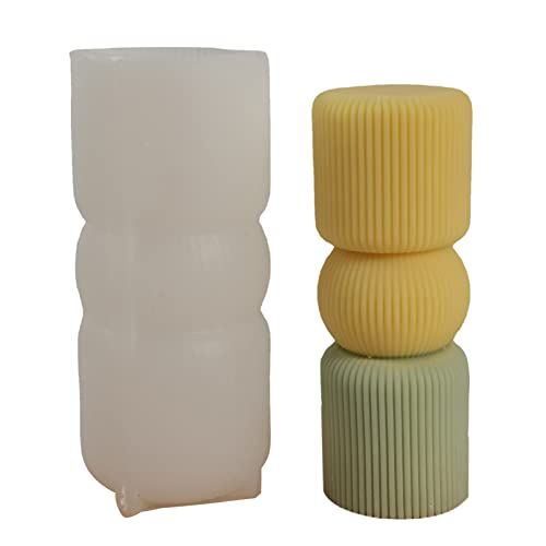Silikonform mit gestreiften Säulen, geometrisch, vertikal gestreift, Epoxidharz, Gießformen von Mirweon