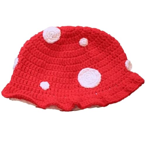 Stilvolle Pilzmütze für Erwachsene, Herbst-Strickmütze, Winterparty, Fotografie-Requisiten, Cartoon-Strickmütze, Slouchy, gehäkelte Mützen für Herren Stilvolle Pilzmütze für Erwachsene, Herbst-Strickmütze, Winterparty, Fotografie-Requisiten, Cartoon-Strickmütze, Slouchy, gehäkelte Mützen für Herren von Mirweon