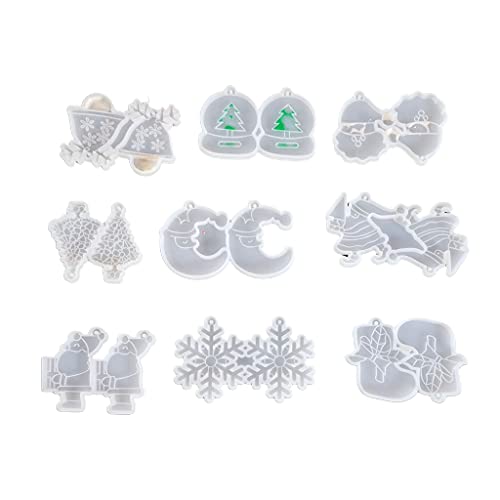 Weihnachtsanhänger Ohrringe Form Kombination Ohrringform Epoxidharz Schmuck Harz Gießanhänger für Silikon-Ohrringformen zum Gießen von Mirweon