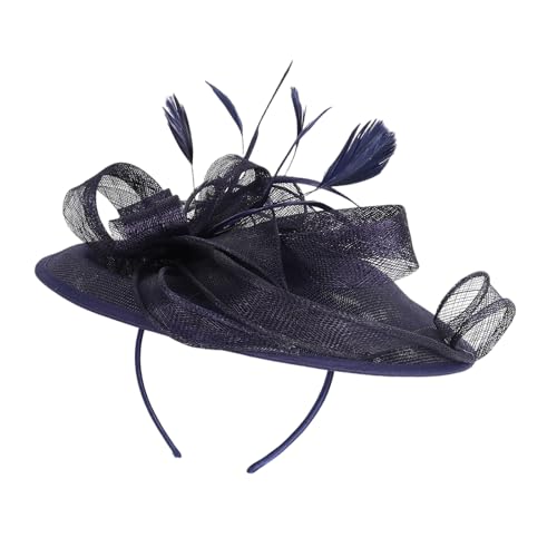 Zarter Derby-Kopfschmuck aus Netzstoff mit abnehmbarem Stirnband, gefiedert und Clip-Design, Haarschmuck für Teepartys, Brautveranstaltungen, Clip-On-Fascinator mit Stirnbändern von Mirweon