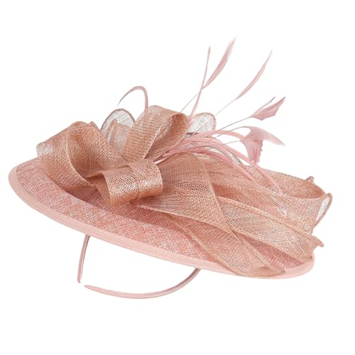 Zarter Derby-Kopfschmuck aus Netzstoff mit abnehmbarem Stirnband, gefiedert und Clip-Design, Haarschmuck für Teepartys, Brautveranstaltungen, Clip-On-Fascinator mit Stirnbändern von Mirweon