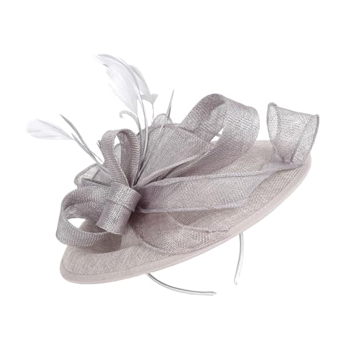 Zarter Derby-Kopfschmuck aus Netzstoff mit abnehmbarem Stirnband, gefiedert und Clip-Design, Haarschmuck für Teepartys, Brautveranstaltungen, Clip-On-Fascinator mit Stirnbändern von Mirweon