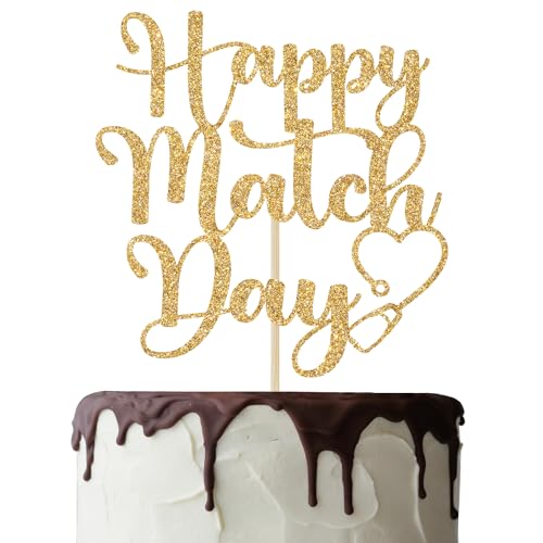 Happy Match Day Kuchendekoration, Residency Match Day Dekorationen, Match 2024, Medizinschule, Abschlussfeier, Party-Dekorationen, Gold-Glitzer von Mis Quince