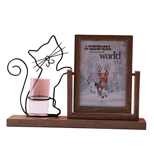 MisFox Holz Bilderrahmen Art Kreativer Doppelseitig Fotorahmen mit Vase, Drehbarer, Hydroponische Ornamente, Perfekte Geschenkidee MisFox Holz Bilderrahmen Art Kreativer Doppelseitig Fotorahmen mit Vase, Drehbarer, Hydroponische Ornamente, Perfekte Geschenkidee von MisFox