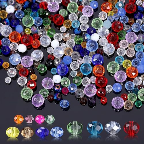 MisFun 1020 Stück Kristall Glasperlen, Perlen für Armbänder, Perlen zum Auffädeln, 4mm 6mm 8mm Glasperlen Bunte Perlen mit Aufbewahrungsbox, für Schmuckherstellung, DIY Halsketten, Armbänder MisFun 1020 Stück Kristall Glasperlen, Perlen für Armbänder, Perlen zum Auffädeln, 4mm 6mm 8mm Glasperlen Bunte Perlen mit Aufbewahrungsbox, für Schmuckherstellung, DIY Halsketten, Armbänder von MisFun