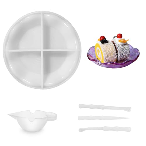 MisFun Silikonform Tablet, Silikonformen Untersetzer mit 3 Werkzeug, Silikonformen Gießformen, Ovale Teetablett Silikonformen Epoxidharz Art Formen für DIY Teetablett Obsttablett Kunsthandwerk (C) von MisFun