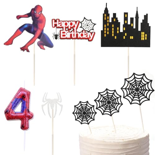 MisFun Spider Geburtstagskerzen Zahlen 4, Birthday Candles, 3D Geburtstagskerzen Schwarz Rot Spider, Geburtstagskerzen für Torte, Spinne Thema Party Kerzen für Jungen Mädchen 4. Geburtstag MisFun Spider Geburtstagskerzen Zahlen 4, Birthday Candles, 3D Geburtstagskerzen Schwarz Rot Spider, Geburtstagskerzen für Torte, Spinne Thema Party Kerzen für Jungen Mädchen 4. Geburtstag von MisFun