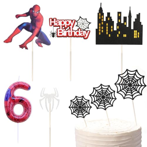 MisFun Spider Geburtstagskerzen Zahlen 6, Birthday Candles, 3D Geburtstagskerzen Schwarz Rot Spider, Geburtstagskerzen für Torte, Spinne Thema Party Kerzen für Jungen Mädchen 6. Geburtstag MisFun Spider Geburtstagskerzen Zahlen 6, Birthday Candles, 3D Geburtstagskerzen Schwarz Rot Spider, Geburtstagskerzen für Torte, Spinne Thema Party Kerzen für Jungen Mädchen 6. Geburtstag von MisFun