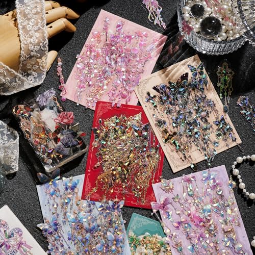 120 Pcs Scrapbooking Stickers Set, Scrapbook Stickers for Kristalle, Scrapbooking Zubehör for Junk Journaling, Bullet Journal, Painting, Planners, Mobile Phones, Photo Albums (Unbounded Gem Series) von MisKepaa