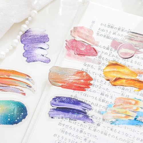 180 Stuck Scrapbooking Bullet Journal Zubehör, Scrapbooking Aufkleber in PET,Sticker Aesthetic for Junk Journaling, DIY Fotoalbum,Tagebuch Notizbuch,Tagebücher Karten (Artist's Palette) von MisKepaa