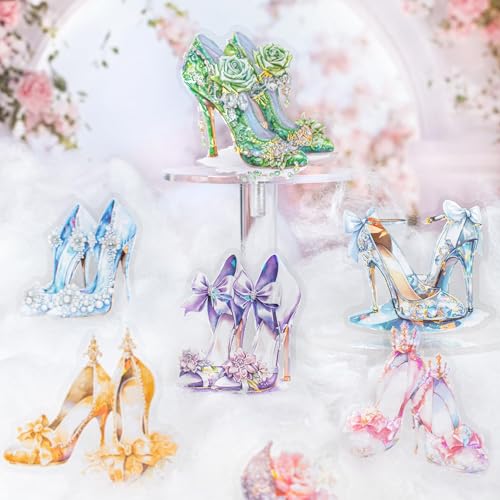 Scrapbooking Stickers Set,60 Stuck Fantasy Scrapbook Zubehör Aufkleber in PET, Transparent Sticker Aesthetic for Scrapbooking, Bullet Journal,Junk Journaling(Dream glass slipper) von MisKepaa