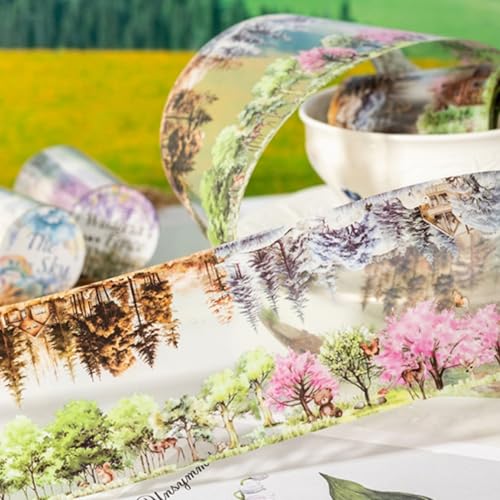 Scrapbooking Zubehör Stickers,3 Rolls Blumen Tape Set,Vintage Washi Tape for Scrapbook,Bullet Journal,Junk Journaling, DIY Crafts,Lesezeichen,Painting,Kalender Planer(Scrapbooking Tape Stickers7) von MisKepaa